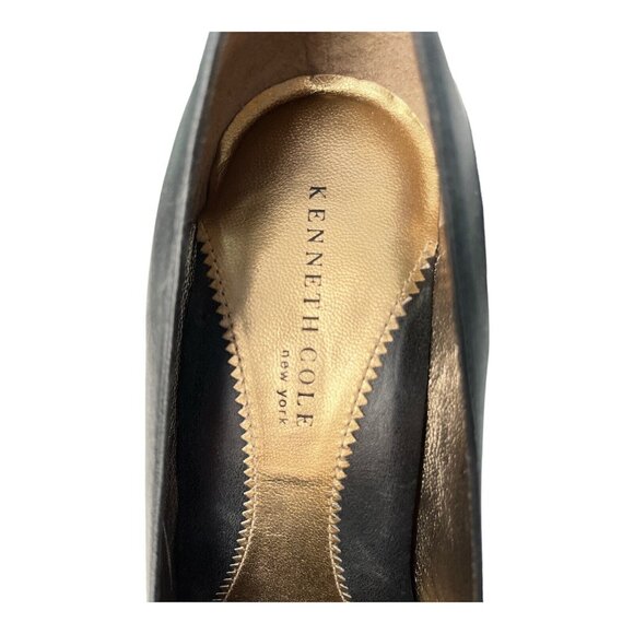 Kenneth Cole Smooth Operator Leather Shoes Heels Pumps 9.5 Matte Black Brazil - Picture 7 of 11